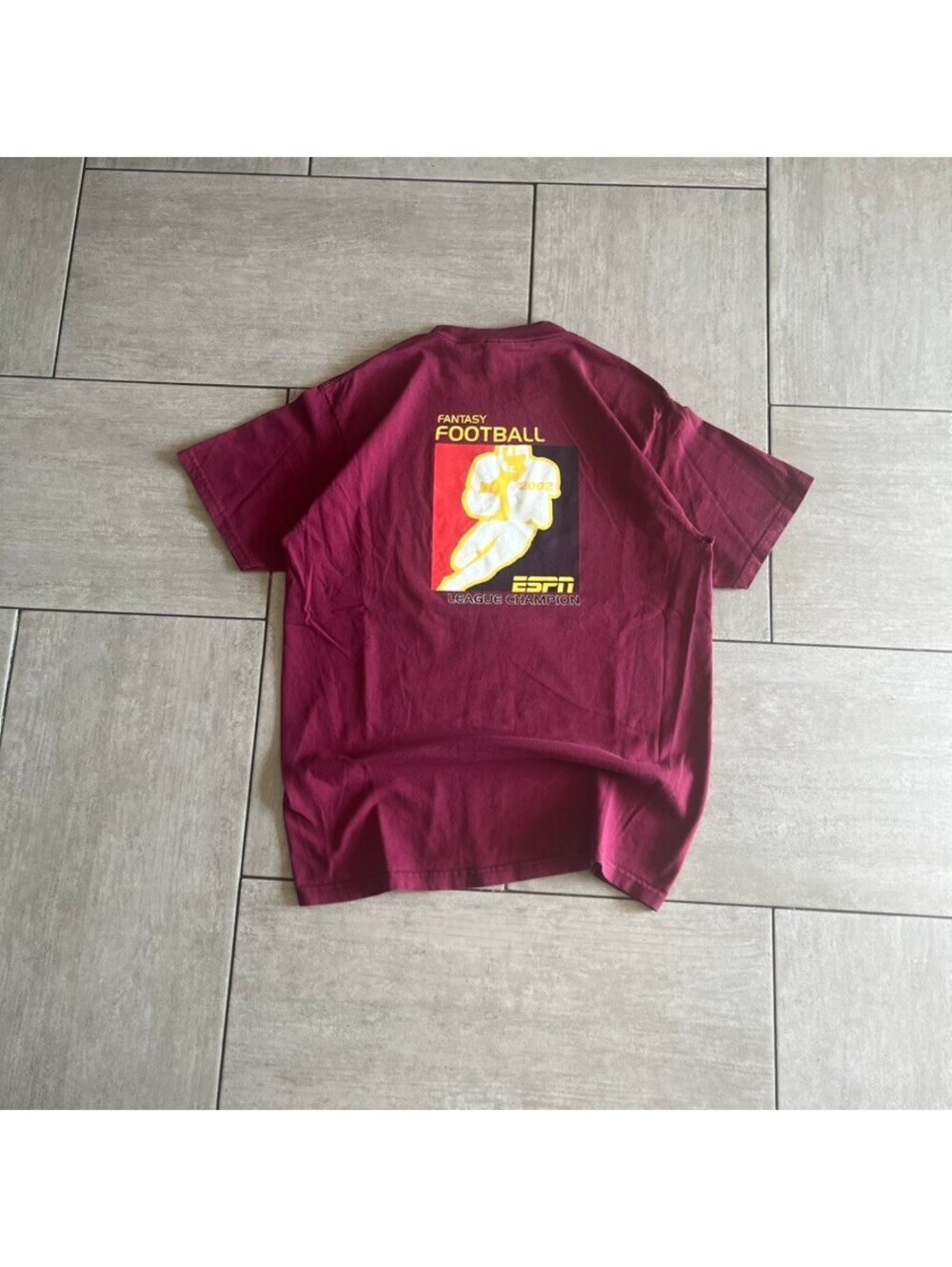 ESPN Fantasy Football Graphic T-Shirt Burgundy Large